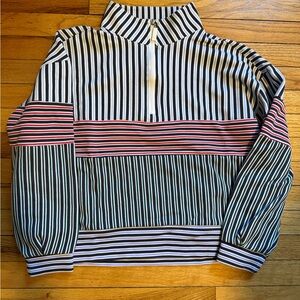 Addison Bay Navy Striped Collar Pullover